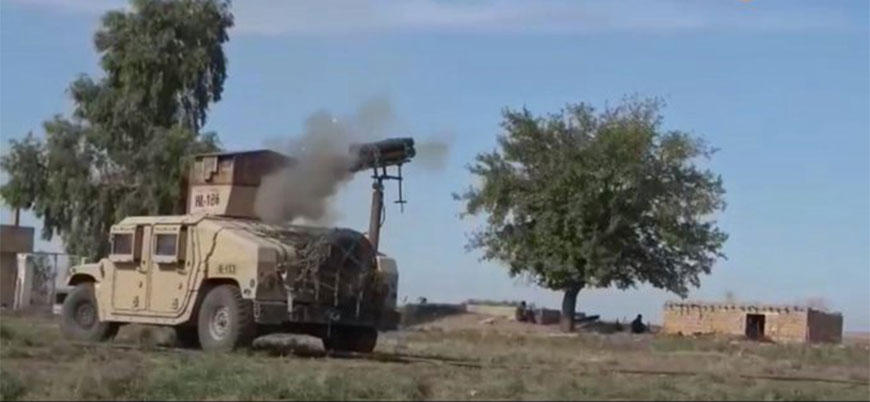Kuzey Suriye'de YPG'liler ABD zırhlısını 'füze rampası' yaptı