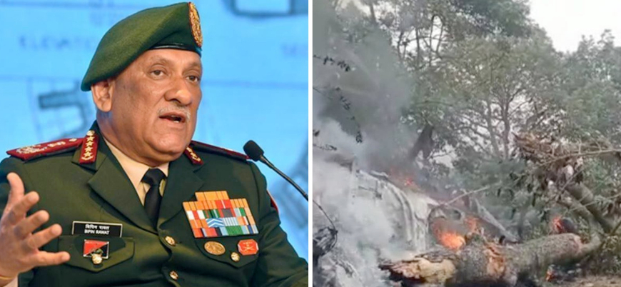 Hindistan'da Genelkurmay Başkanı'nın da içinde olduğu helikopter düştü