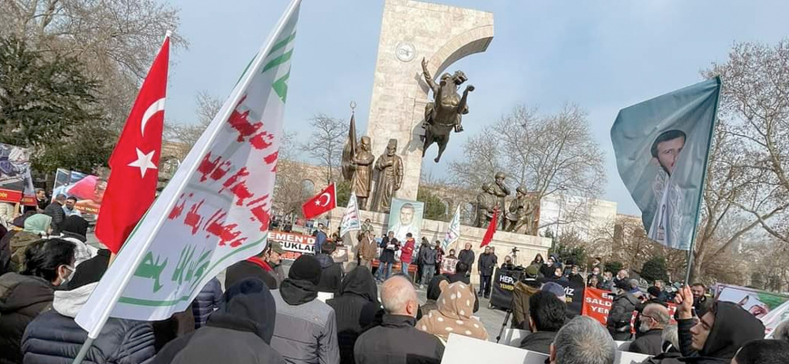 İstanbul'da İran'ın Yemen'deki uzantısı Husilere destek eylemi