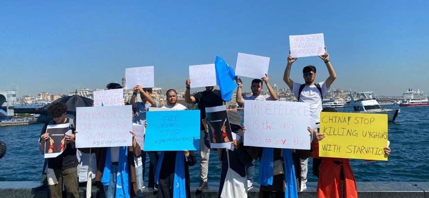 Türkiye'deki Uygurlar Çin'in Doğu Türkistan'daki 'açlık soykırımını' protesto etti