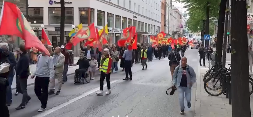 PKK destekçilerinden İsveç'te Erdoğan ve NATO karşıtı eylem