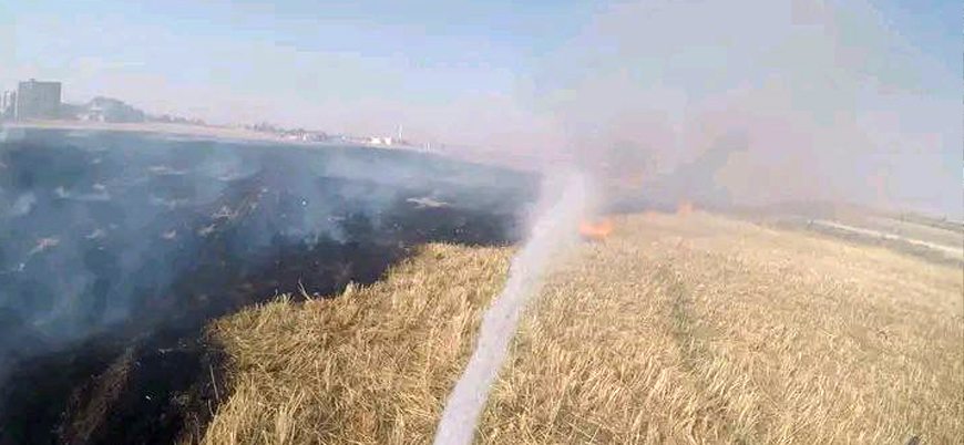 Esed rejimi İdlib'de 100 hektarlık ekili araziyi bombalayarak yaktı