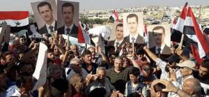 İdlib'deki TSK gözlem noktası önünde Esed rejimine destek gösterisi