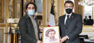 Fransa Cumhurbaşkanı Macron, oğul Şah Mesud'u kabul etti