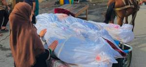 Gazze'deki Şifa Hastanesi'nde biriken cenazeler bahçede kazılan toplu mezara defnedildi