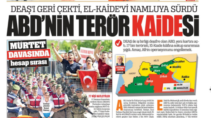 Türkiye Gazetesi'nden Suriye gerçeklerini altüst eden manşet